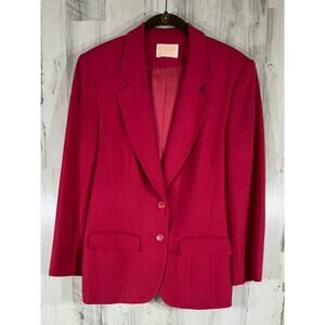Vintage Pendleton Womens Virgin Wool Blazer Hot Pink‎ Size 10 (Medium) USA Made